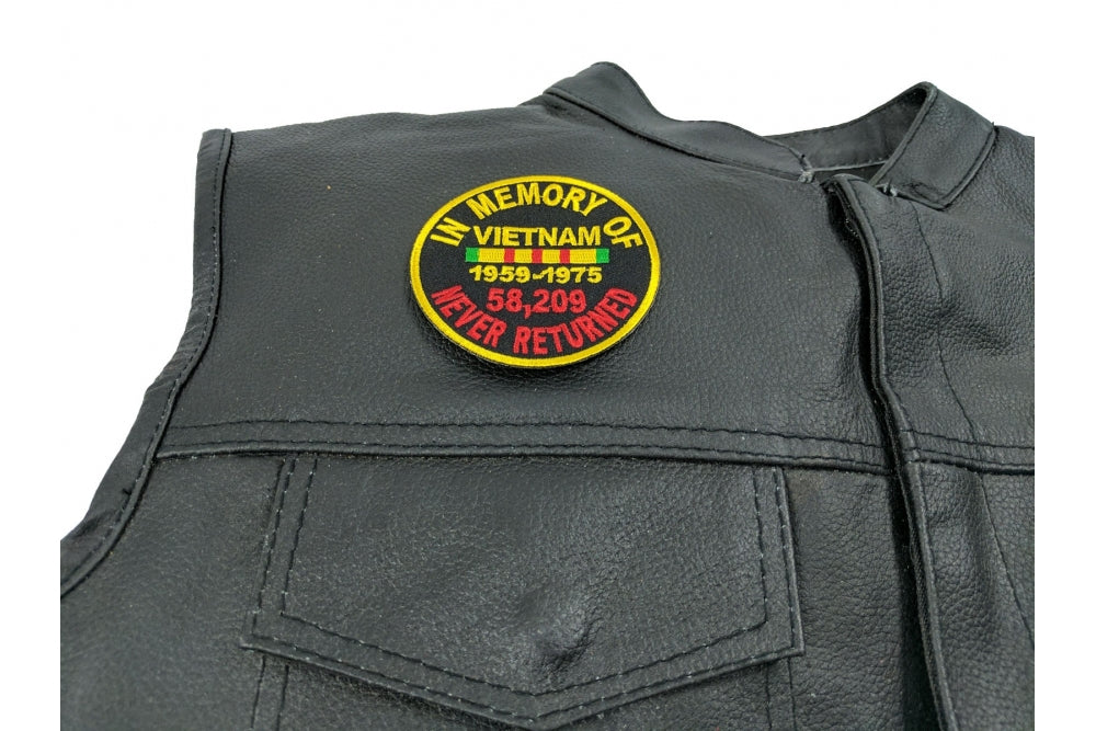 In Memory of Vietnam Round Patch  (3x3 inches )